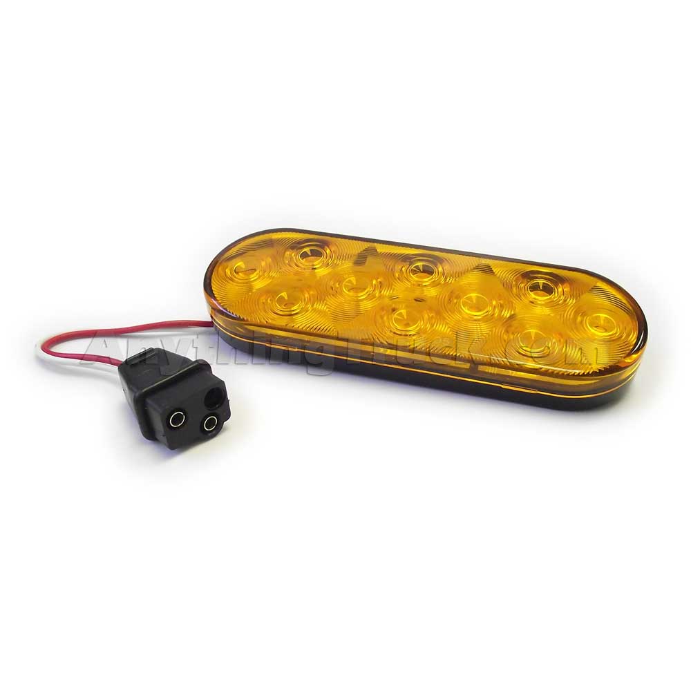 Pro LED 610YST 6" Oval Amber Grommet Mounted Quad Flash Strobe Light