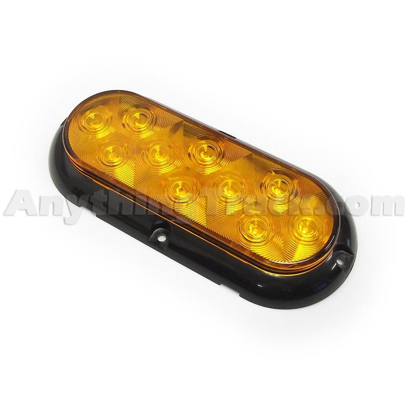 Pro LED 623YST Amber 6" Oval LED Strobe Light, SurfaceMounted, Quad