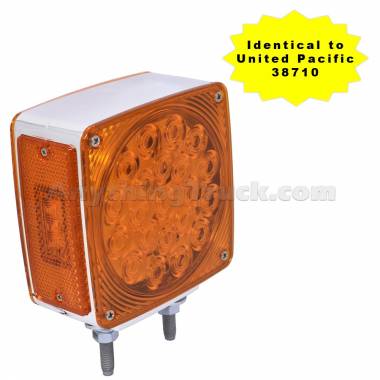 Pro LED 8710Y Double-Face Pedestal Fender Turn Signal Lamp, LH/RH, Dual Stud Mount, Side Marker, 12V