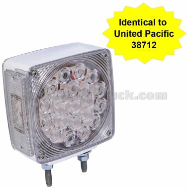 Pro LED 8712Y Double-Face Pedestal Fender Turn Signal Lamp, LH/RH, Dual Stud Mount, Clear Lens, 12V