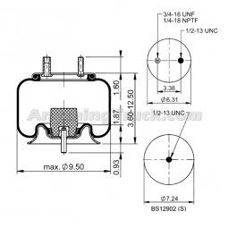 AB1DK10D-8997 Air Spring, Replaces Firestone W01-358-8997