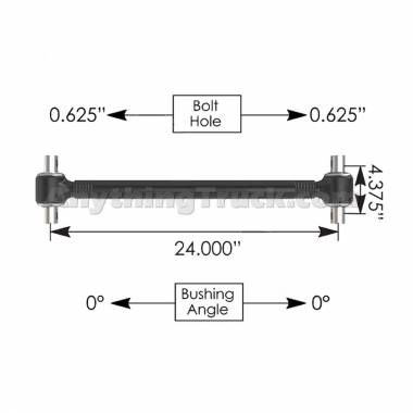 TMR714C Torque Rod, 24" C to C, Replaces Paccar C65-6028-000000610 & C65-6030