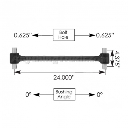TMR714 Torque Rod, 24" C to C, Replaces Paccar C65-6028-000000610 & C65-6030