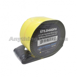 573.D440FH Flat Hook Winch Strap,  4" x 40 ft.