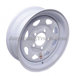 Dexter 1718914 White Steel Spoke Wheel, 13" x 4.5",  5 on 4.5" Bolt Pattern, 1,660 lbs. Capacity