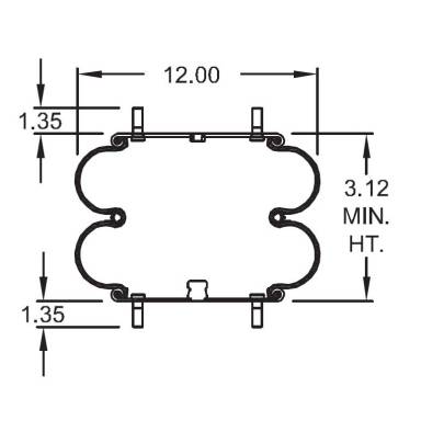 Spring Pro 887424 Air Bag, Replaces Neway 90557014 Air Spring