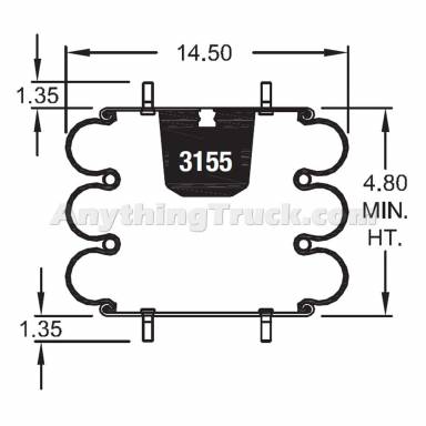 Firestone W01-358-7818 Air Bag, Replaces EZ Ride 8030180 and Granning 1014 Air Springs