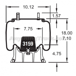 Firestone W01-358-9010 Air Bag, Replaces Hendrickson Trailer S2827 Air Spring