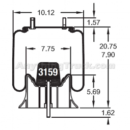 Firestone W01-358-9362 Air Bag, Replaces Watson & Chalin AS-0049 and Neway 90557113 Air Springs