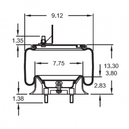 Spring Pro 889616 Air Bag, Replaces KW Airglide 100 K303-16 & Firestone W01-358-9616 Air Springs