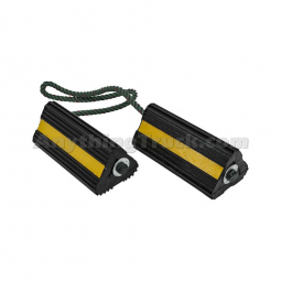 Buyers Products WC24483 4" x 4" x 8" Rubber Wheel Chock Pair with Rope