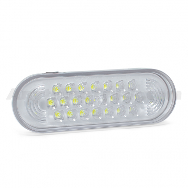 Grote 77361 6" Oval Class II LED Strobe Warning Light, Grommet/Bracket Mount, Clear Lens, 12V