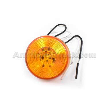 Pro LED 200YCHW Amber 2" Round Hard-Wired LED Marker Light, Circle Lens, 10 LEDs, 12V