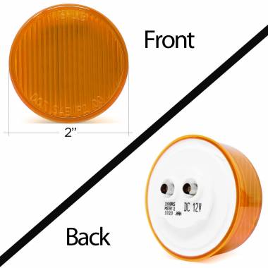 Pro LED 200YS Amber 2" Round LED Marker Light, Stripe Lens, 10 LEDs, Grommet, 12V