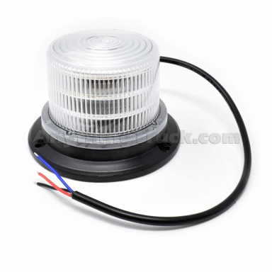 Pro LED 2472A Amber LED Beacon, Clear Lens, 6 Flash Patterns, Screw Mount, 10-30 VDC