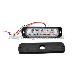 Pro LED 306AB Low Profile Amber/Blue LED Strobe Light, 19 Flash Patterns, 10-30 VDC, 6 LEDs