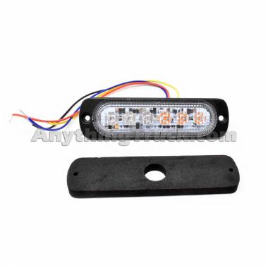 Pro LED 306AB Low-Profile Amber/Blue LED Strobe Lamp, 19 Flash Patterns, Surface Mount, 12/24V