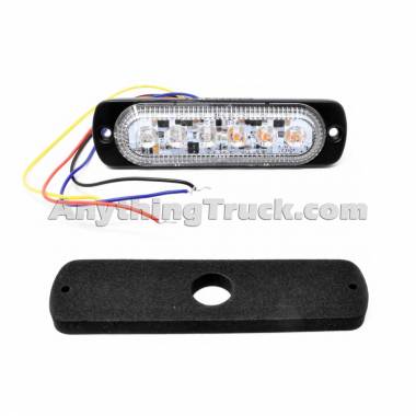 Pro LED 306AG Low-Profile Amber/Green LED Strobe Lamp, 19 Flash Patterns, Surface Mount, 12/24V