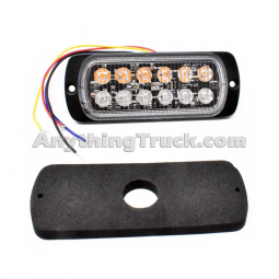 Pro LED 312AG Double Row Amber/Green LED Strobe Light, 19 Flash Patterns, 10-30 VDC, 12 LEDs