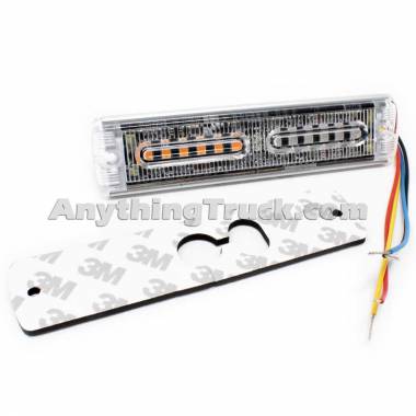 Pro LED 3675AB Low-Profile Amber/Blue LED Strobe Light Head, 19 Flash Patterns, Surface Mnt, 12/24V
