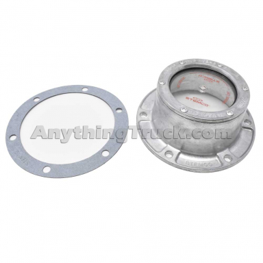 Stemco 342-4009 Bolt-On Hub Cap and Gasket, 6 Holes, 5-1/2" Bolt Circle, Clear Dirt Exclusion Window