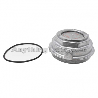 Stemco 342-4075 Screw-On Aluminum Hub Cap, 6-1/4" x 8 UN(M) Thread, Clear Dirt Exclusion Window