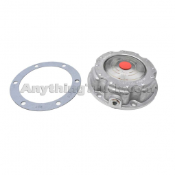 Stemco 343-4249 Bolt-On Hub Cap & Gasket, 6 Holes, 5-17/32" Bolt Circle, With Side Plug