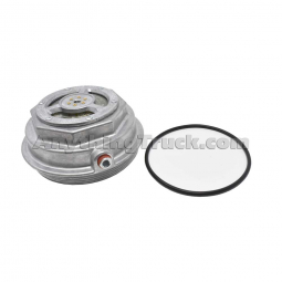 Stemco 343-4371 Screw-On MTIS PSI Hub Cap, 6-1/4" x 8 UN(M), Oil Applications, With Side Plug