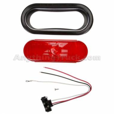 Truck-Lite 60002R Model 60 Red 6" Oval Incandescent Stop/Tail/Turn Light Kit, 12V