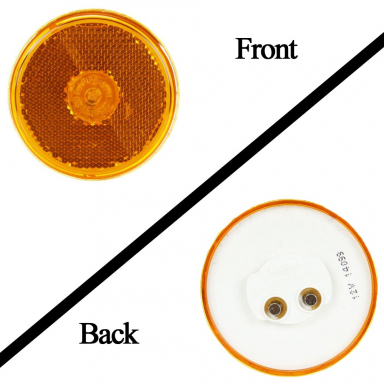 Pro Trucking Products 10205YPTP Amber 2-1/2" Sealed Marker Light, Reflector Lens, Incandescent, 12V