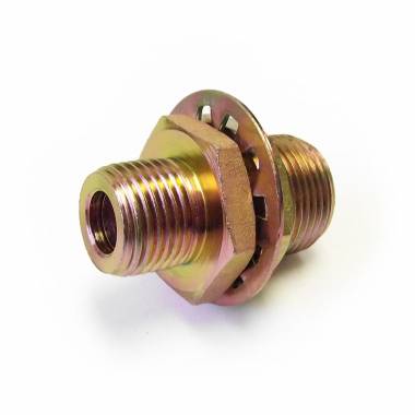 PTP 035079 Bulkhead Fitting, 1/2" NPT Male, 3/8" NPT Female, 1-7/8" Long