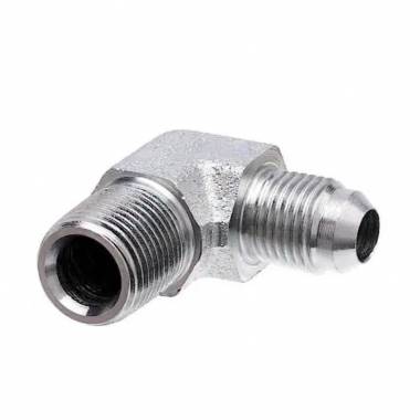 Gates G60499-1008 90° Hydraulic Flange Adapter, 7/8"-14 Male JIC 37° Flare To 1/2"-14 NPTF Male