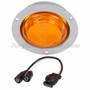 Truck-Lite 10051Y Amber 2-LED 2.5" Flange-Mount Clearance/Marker Light Kit, SAE P2/PC