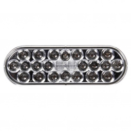 Truck Lite 6051A 6" Oval Amber Front/Park/Turn Signal Light, 24 LEDs, Clear Lens