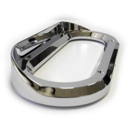 PTP 10489 Grommet Mounted Chrome Bezel with Visor for 6" Oval Lights