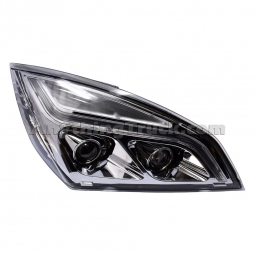 UP 35820 Chrome LED Projection Headlight, Fits 2018+ Freightliner Cascadia - RH Passenger Side