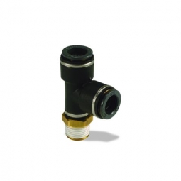 Velvac 016401 Push-To-Connect Male Run Tee, 1/4" NPT, 1/4" Tube