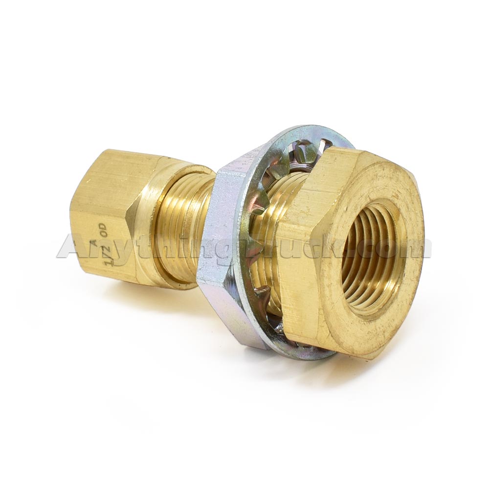 Velvac 017099 Bulkhead Compression Fitting, Female Pipe to Nylon Tubing, 3/8" NPT, 3/8" Tube