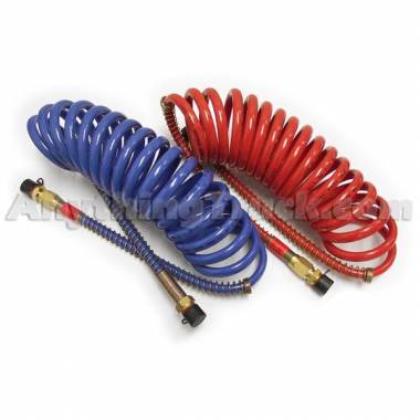 PTP 022025 15 ft. Service and Emergency Coiled Nylon Air Brake Hose Assemblies