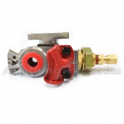 Pro Trucking Products 035095 Red Emergency Gladhand with Shutoff and Built-In Bulkhead Fitting