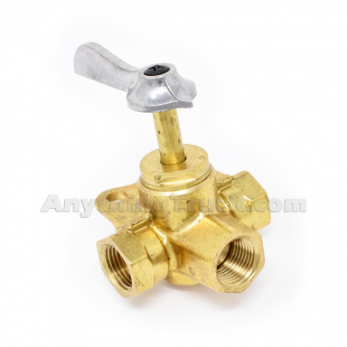 Velvac 060004 3-Way Fuel Cock Valve, 3/8" NPT Ports