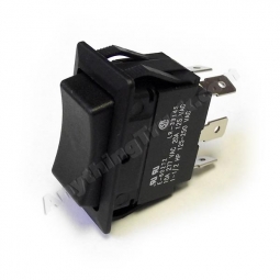 Velvac 090110 Full Size Rocker Switch, Double Pole/Double Throw, 21A @ 14 VDC, 0.25" Flat Blade Term