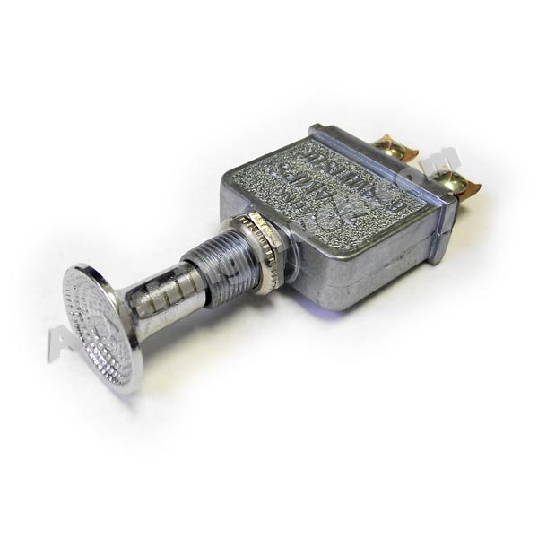 Velvac 090180 Push/Pull Switch, 75A 628VDC, SPST, Chrome Knob