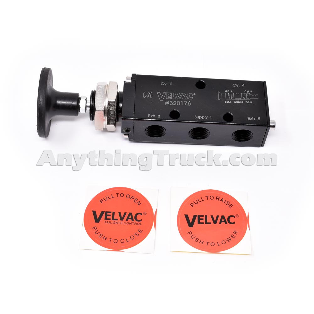 Velvac 320176 FourWay Push/Pull Valve, 1/4" 18 FPT Ports