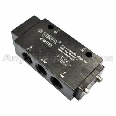 Velvac 320182 4-Way Air Pilot Spring Return Valve with 1/8" NPT External Pilot Port