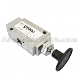 Velvac 320184 3-Way Manual Push/Pull Valve with Remote Exhaust Air Pilot Reset
