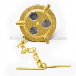 Velvac 600017 Brass Non-Locking Fuel Cap, Male, 2-1/8" Nominal Size, 12 Threads Per Inch