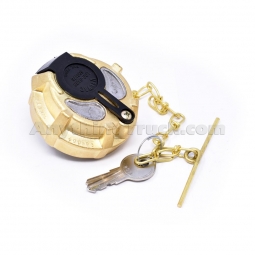 Velvac 600196-6 2" Female Brass Locking Fuel Cap, 11-1/2 Threads Per Inch