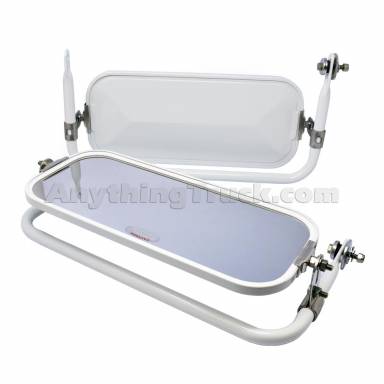 Velvac 701050 Head & Loop System Mirror, 7" X 16", White