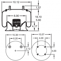 Watson & Chalin AS-0098-01F Air Spring, Firestone W01-358-8631